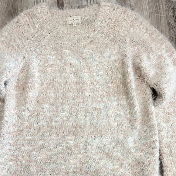 Lou & Grey Fuzzy Eyelash Knit Cream Sweater Women’s Small Soft Cozy Pullover - Picture 10 of 12